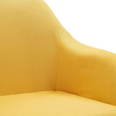 vidaXL Swivel Dining Chair Yellow Fabric