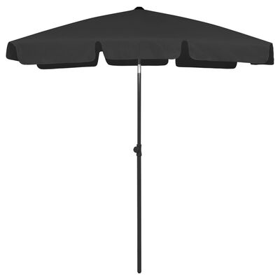 vidaXL Beach Parasol Black 70.9"x47.2"