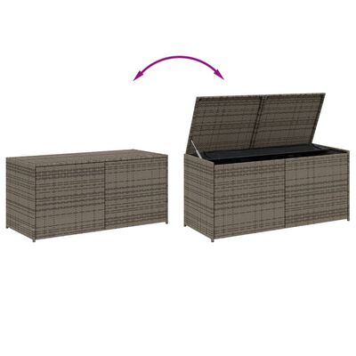 vidaXL Garden Storage Box Gray 74.8 Gal Poly Rattan