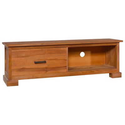 vidaXL TV Stand 44.1"x11.8"x14.6" Solid Wood Teak