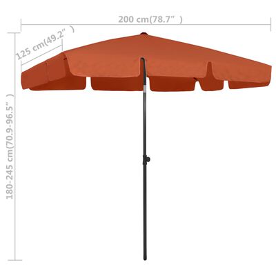 vidaXL Beach Parasol Terracotta 78.7"x49.2"