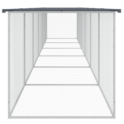 vidaXL Chicken Cage with Roof Anthracite 237.4"x38.6"x35.4" Galvanized Steel