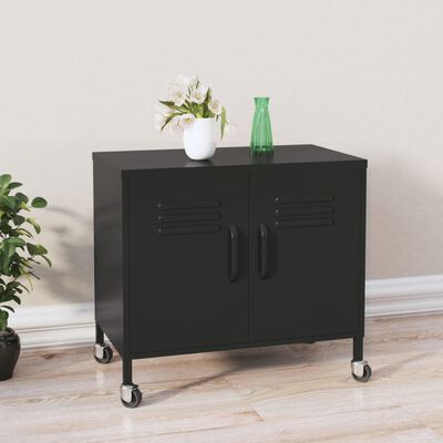 vidaXL Storage Cabinet Black 23.6"x13.8"x22" Steel