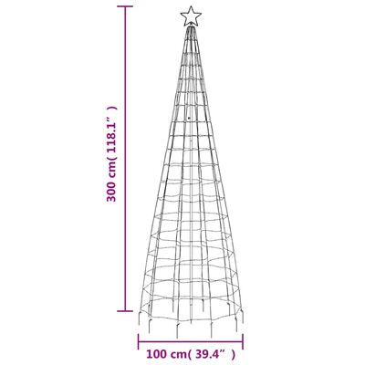 vidaXL Christmas Tree Light with Spikes 570 LEDs Blue 118.1"