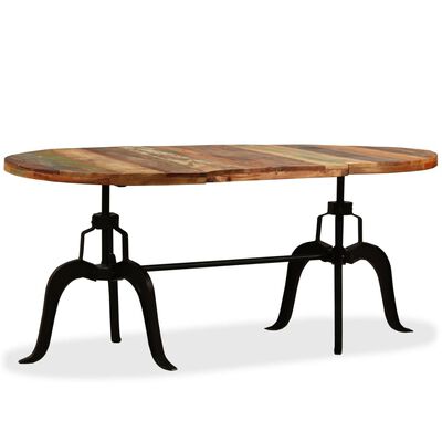 vidaXL Dining Table Solid Reclaimed Wood and Steel 70.9"