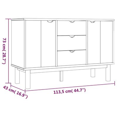 vidaXL Sideboard OTTA 44.7"x16.9"x28.7" Solid Wood Pine