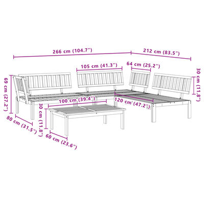 vidaXL 4 Piece Patio Pallet Sofa Set Solid Wood Acacia