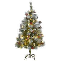 vidaXL Artificial Hinged Christmas Tree 150 LEDs & Ball Set 47.2"