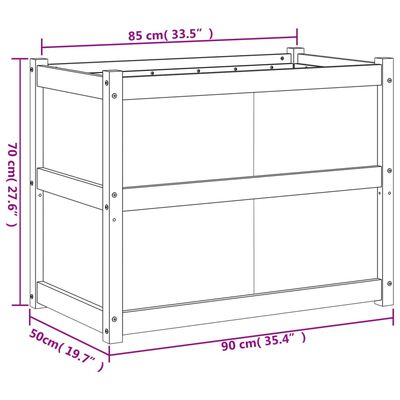 vidaXL Garden Planter 35.4"x19.7"x27.6" Solid Wood Douglas