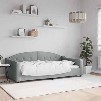 vidaXL Day Bed without Mattress Light Gray 39.4"x74.8" Fabric