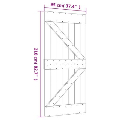 vidaXL Door NARVIK 37.4"x82.7" Solid Wood Pine