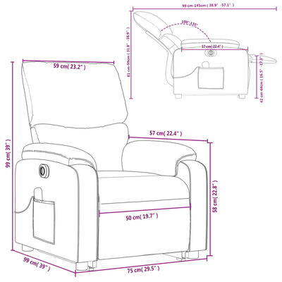 vidaXL Electric Stand up Massage Recliner Chair Dark Green Fabric