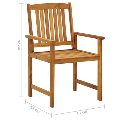 vidaXL Patio Chairs with Cushions 2 pcs Solid Acacia Wood