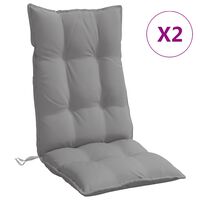 vidaXL Highback Chair Cushions 2 pcs Gray Oxford Fabric