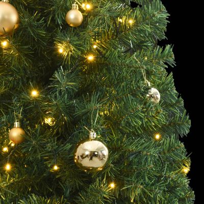 vidaXL Slim Christmas Tree 300 LEDs & Ball Set 106.3"