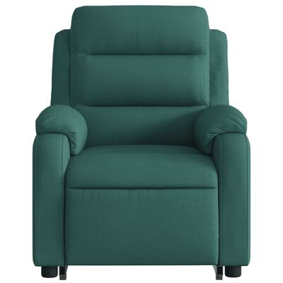 vidaXL Stand up Massage Recliner Chair Dark Green Fabric