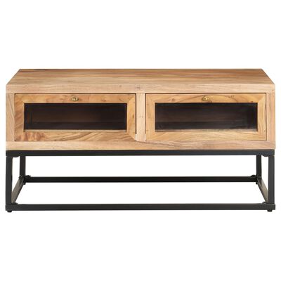 vidaXL Coffee Table 35.4"x23.6"x15.7" Solid Acacia Wood