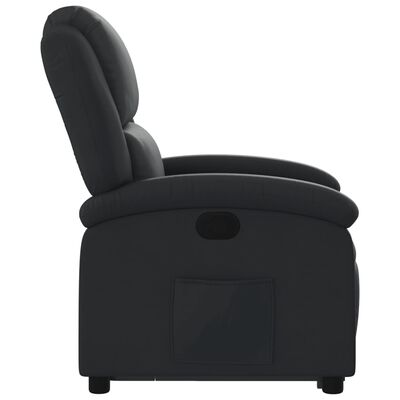 vidaXL Stand up Recliner Chair Black Real Leather