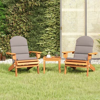 vidaXL 3 Piece Adirondack Patio Lounge Set Solid Wood Acacia