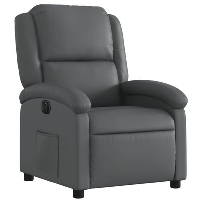 vidaXL Electric Recliner Chair Gray Faux Leather