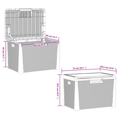 vidaXL Patio Storage Box with Seat Cushion Brown 33 gal PP