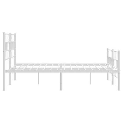 vidaXL Metal Bed Frame without Mattress with Footboard White 59.1"x78.7"