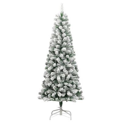 vidaXL Artificial Hinged Christmas Tree with Flocked Snow 70.9"