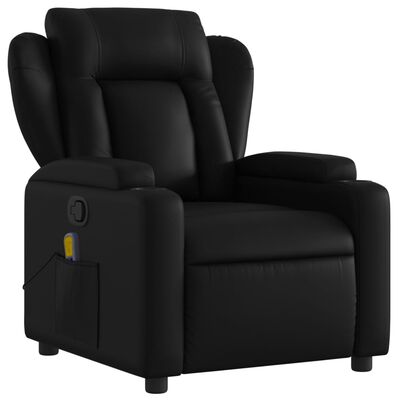 vidaXL Massage Recliner Chair Black Faux Leather