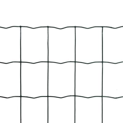 vidaXL Euro Fence Steel 82ftx4.9ft Green