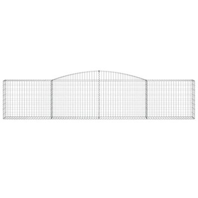 vidaXL Arched Gabion Baskets 10 pcs 157.5"x11.8"x31.5"/39.4" Galvanized Iron