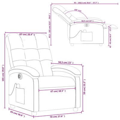 vidaXL Electric Massage Recliner Chair Dark Green Fabric