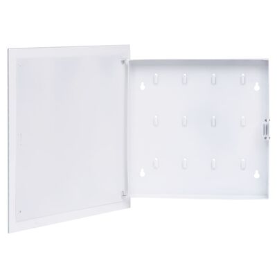 vidaXL Key Box with Magnetic Board White 13.8"x13.8"x1.6"