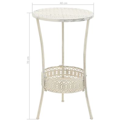 vidaXL Bistro Table Vintage Style Round Metal 15.7"x27.5" White