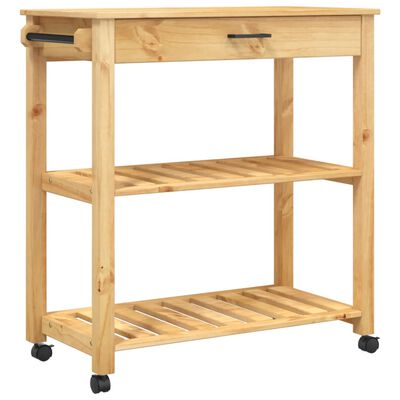 vidaXL Kitchen Trolley MONZA 33.1"x15.7"x35.4" Solid Wood Pine