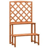 vidaXL Plant Stand with Trellis Orange 27.6"x16.5"x47.2" Solid Firwood