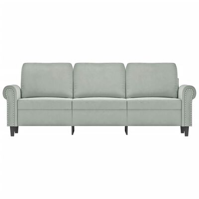 vidaXL 3-Seater Sofa Light Gray 70.9" Velvet