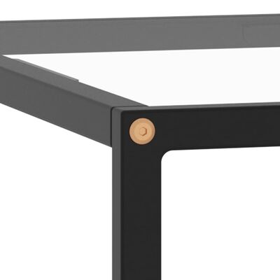 vidaXL Coffee Table Black with Tempered Glass 23.6"x23.6"x13.8"