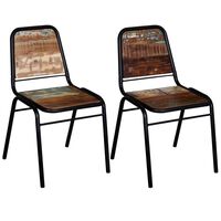 vidaXL Dining Chairs 2 pcs Solid Reclaimed Wood