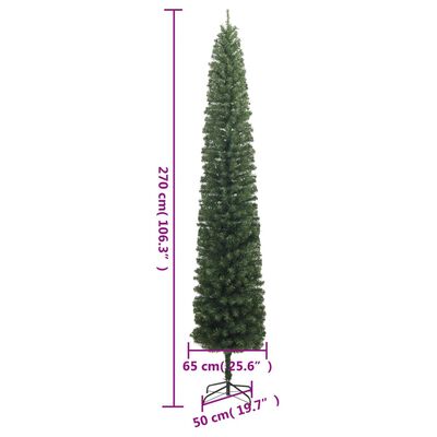 vidaXL Slim Christmas Tree with Stand 106.3" PVC