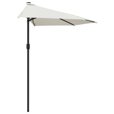 vidaXL Garden Parasol with Aluminum Pole Sand 118.1"x61" Half