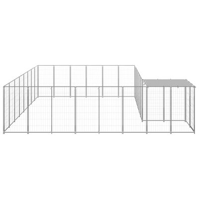 vidaXL Dog Kennel Silver 169.3 ft² Steel