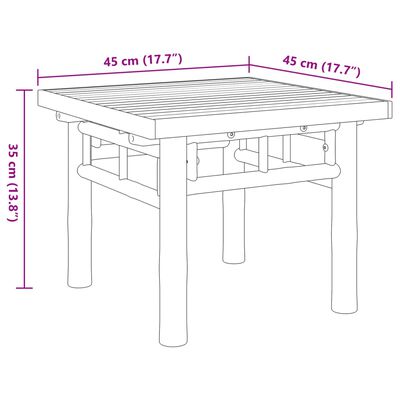 vidaXL Coffee Table 17.7"x17.7"x13.8" Bamboo