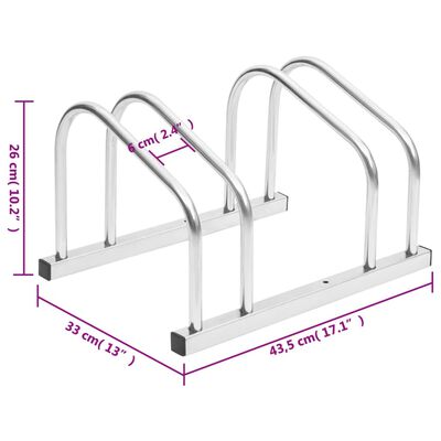 vidaXL Bike Rack for 2 Bikes Galvanized Steel