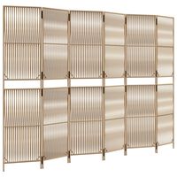 vidaXL Room Divider 6 Panels Beige Poly Rattan