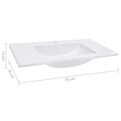 vidaXL Built-in Wash Basin 29.5"x18.1"x5.1" SMC White