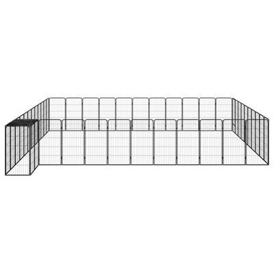 vidaXL 46-Panel Dog Playpen Black 19.7"x39.4" Powder-coated Steel