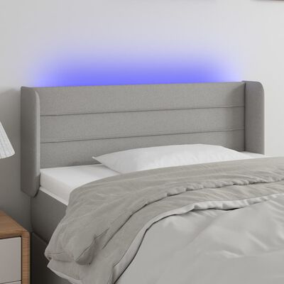 vidaXL LED Headboard Light Gray 40.6"x6.3"x30.7"/34.6" Fabric