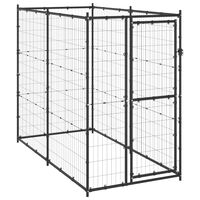 vidaXL Outdoor Dog Kennel Steel 43.3"x86.6"x70.9"