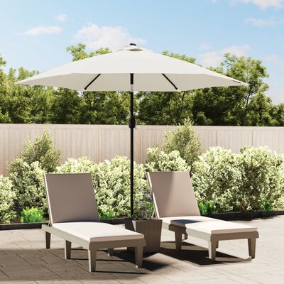 vidaXL Garden Parasol Sand White 9.8' Steel Pole