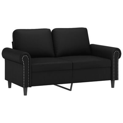 vidaXL 2 Piece Sofa Set with Cushions Black Faux Leather